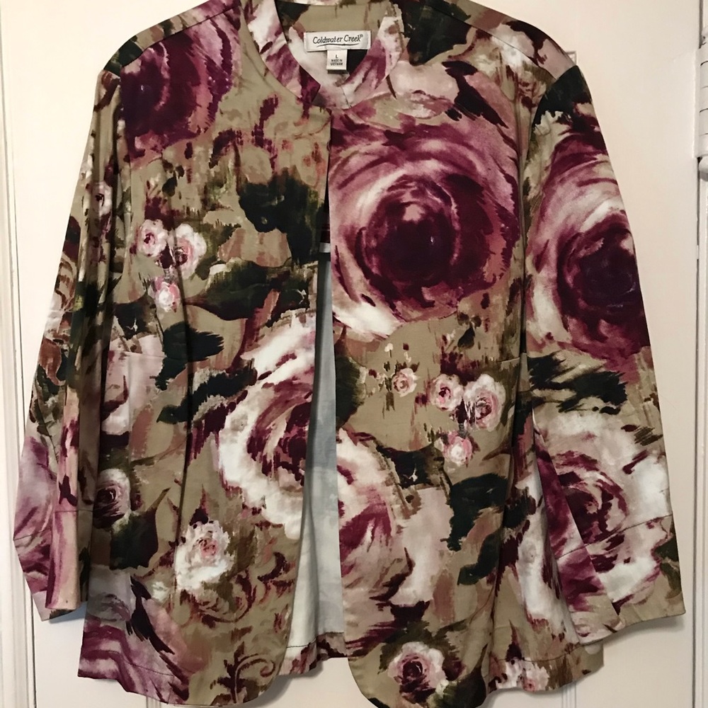 Womens Coldwater Creek floral print jacket